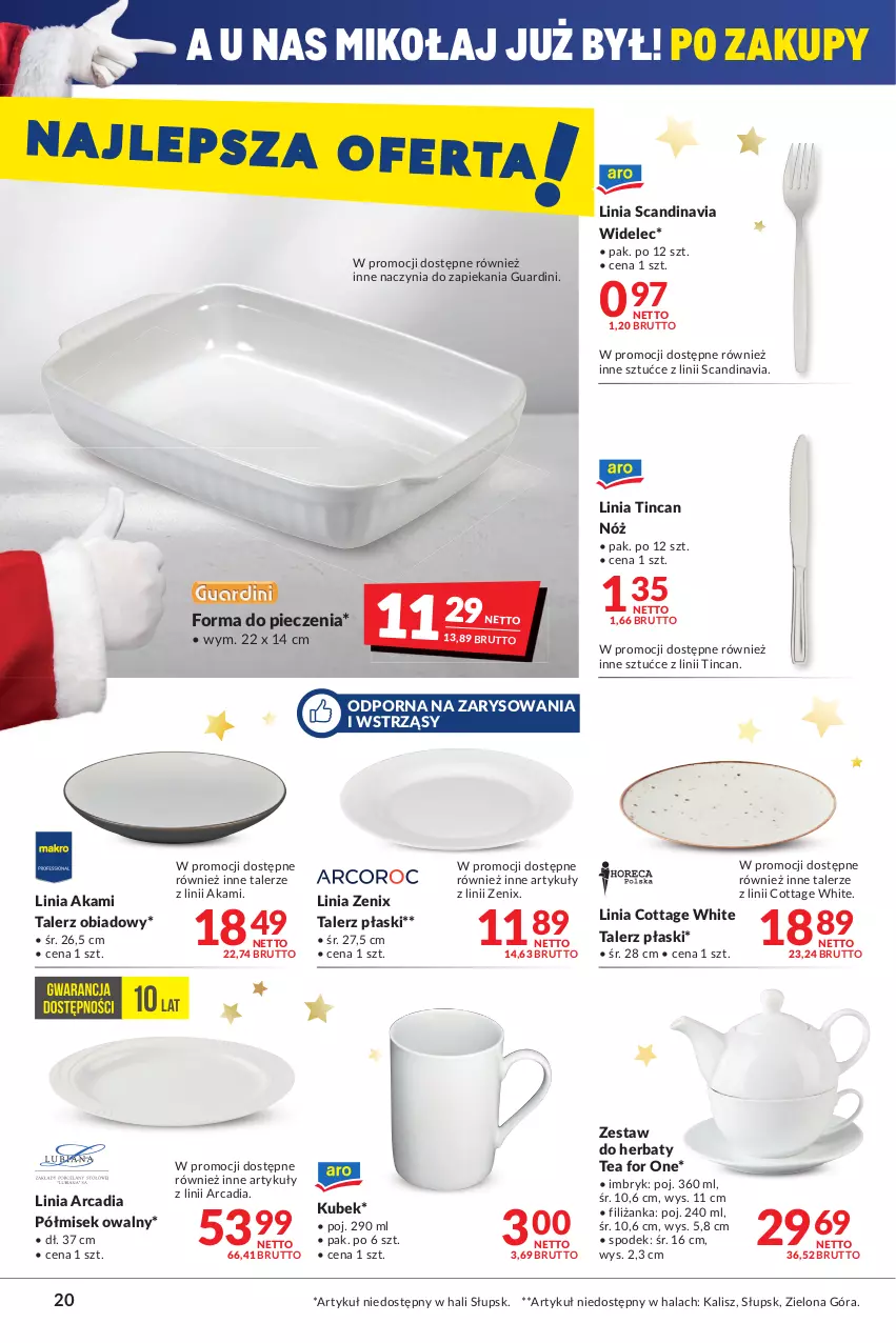 Gazetka promocyjna Makro - [Oferta promocyjna] Artykuły spożywcze i przemysłowe - ważna 14.12 do 26.12.2021 - strona 20 - produkty: Filiżanka, Forma do pieczenia, Kubek, Piec, Por, Talerz, Talerz obiadowy, Widelec