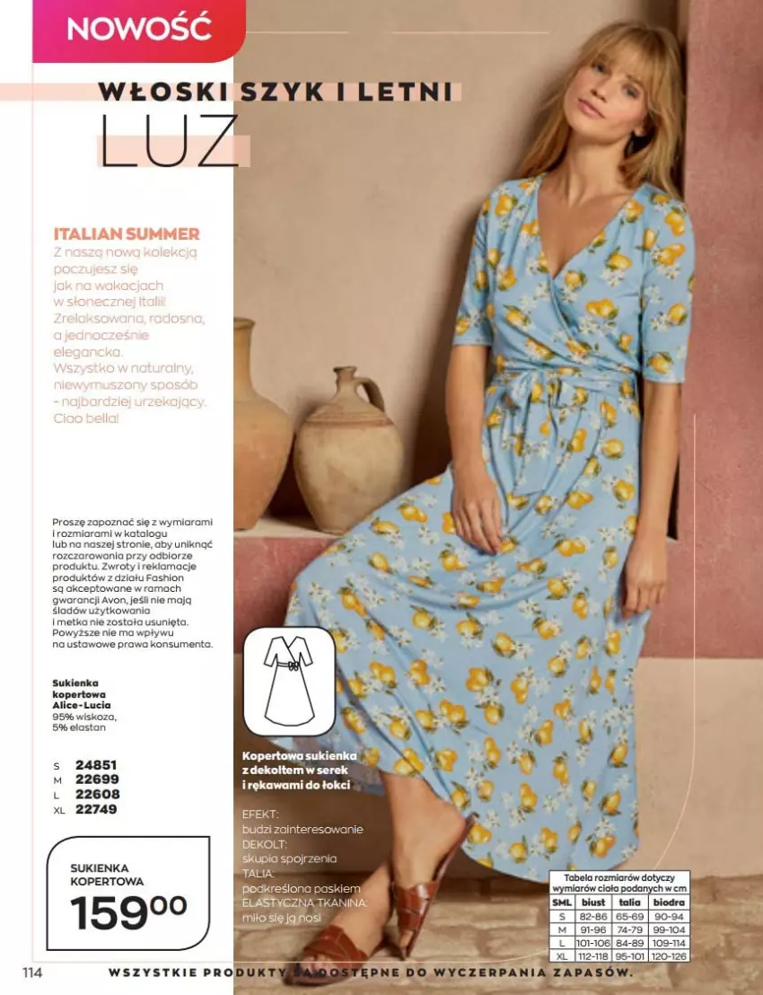 Gazetka promocyjna Avon - Katalog Avon 6/2022 kampania czerwiec - ważna 01.06 do 30.06.2022 - strona 114 - produkty: Fa, Koc, Rama, Ser, Serek, Sukienka