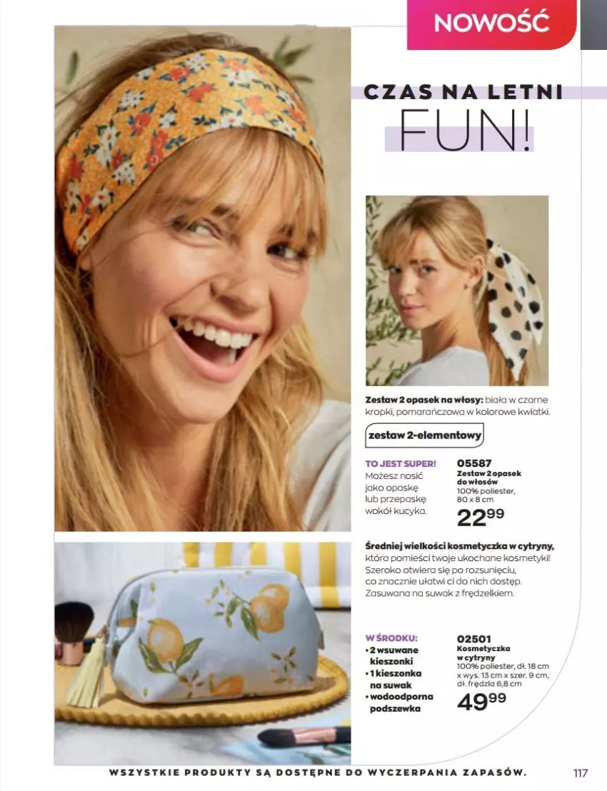 Gazetka promocyjna Avon - Katalog Avon 6/2022 kampania czerwiec - ważna 01.06 do 30.06.2022 - strona 117 - produkty: Cytryny, Koc, Kosmetyczka, Pasek, Por