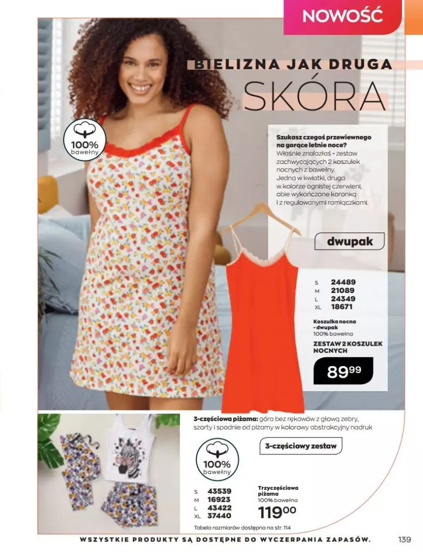 Gazetka promocyjna Avon - Katalog Avon 6/2022 kampania czerwiec - ważna 01.06 do 30.06.2022 - strona 139 - produkty: Kosz, Piżama, Spodnie, Szorty, Wełna