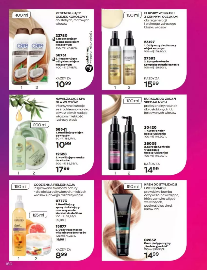 Gazetka promocyjna Avon - Katalog Avon 6/2022 kampania czerwiec - ważna 01.06 do 30.06.2022 - strona 180 - produkty: Fa, Kokos, LG, Maska, Masło, Morela, Odżywka, Olej, Szampon