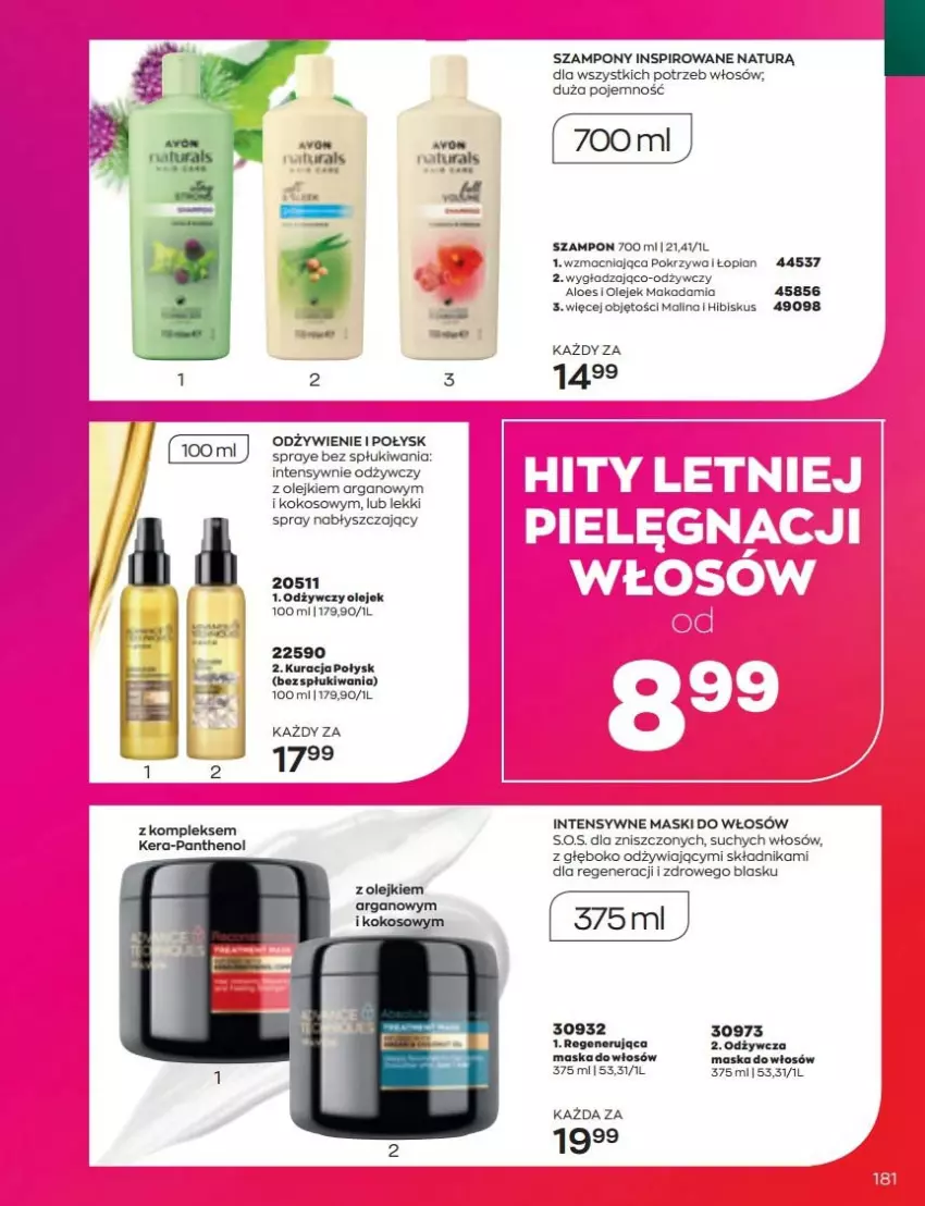 Gazetka promocyjna Avon - Katalog Avon 6/2022 kampania czerwiec - ważna 01.06 do 30.06.2022 - strona 181 - produkty: Hibiskus, Kokos, Maska, Maska do włosów, Olej, Ser, Szampon