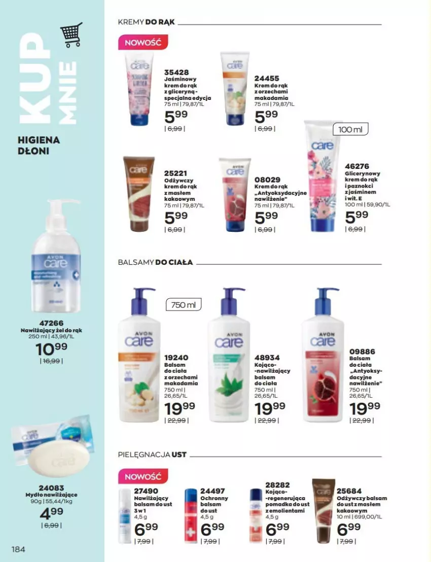 Gazetka promocyjna Avon - Katalog Avon 6/2022 kampania czerwiec - ważna 01.06 do 30.06.2022 - strona 184 - produkty: Balsam do ust, Kakao, Krem do rąk, Mydło