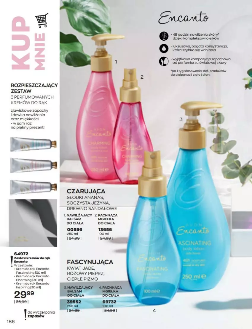 Gazetka promocyjna Avon - Katalog Avon 6/2022 kampania czerwiec - ważna 01.06 do 30.06.2022 - strona 186 - produkty: Ananas, Fa, Krem do rąk, Olej, Perfum, Pieprz, Sandał