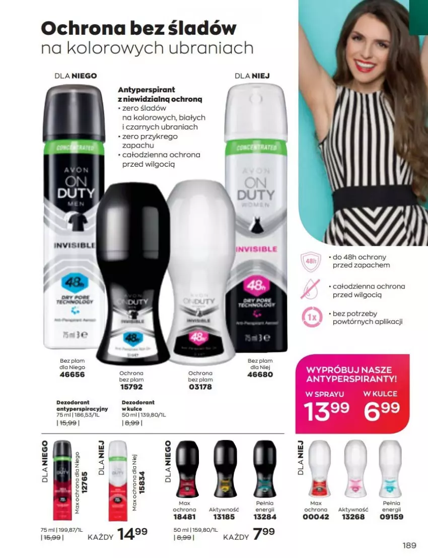 Gazetka promocyjna Avon - Katalog Avon 6/2022 kampania czerwiec - ważna 01.06 do 30.06.2022 - strona 189 - produkty: Antyperspirant, LG, Ubrania