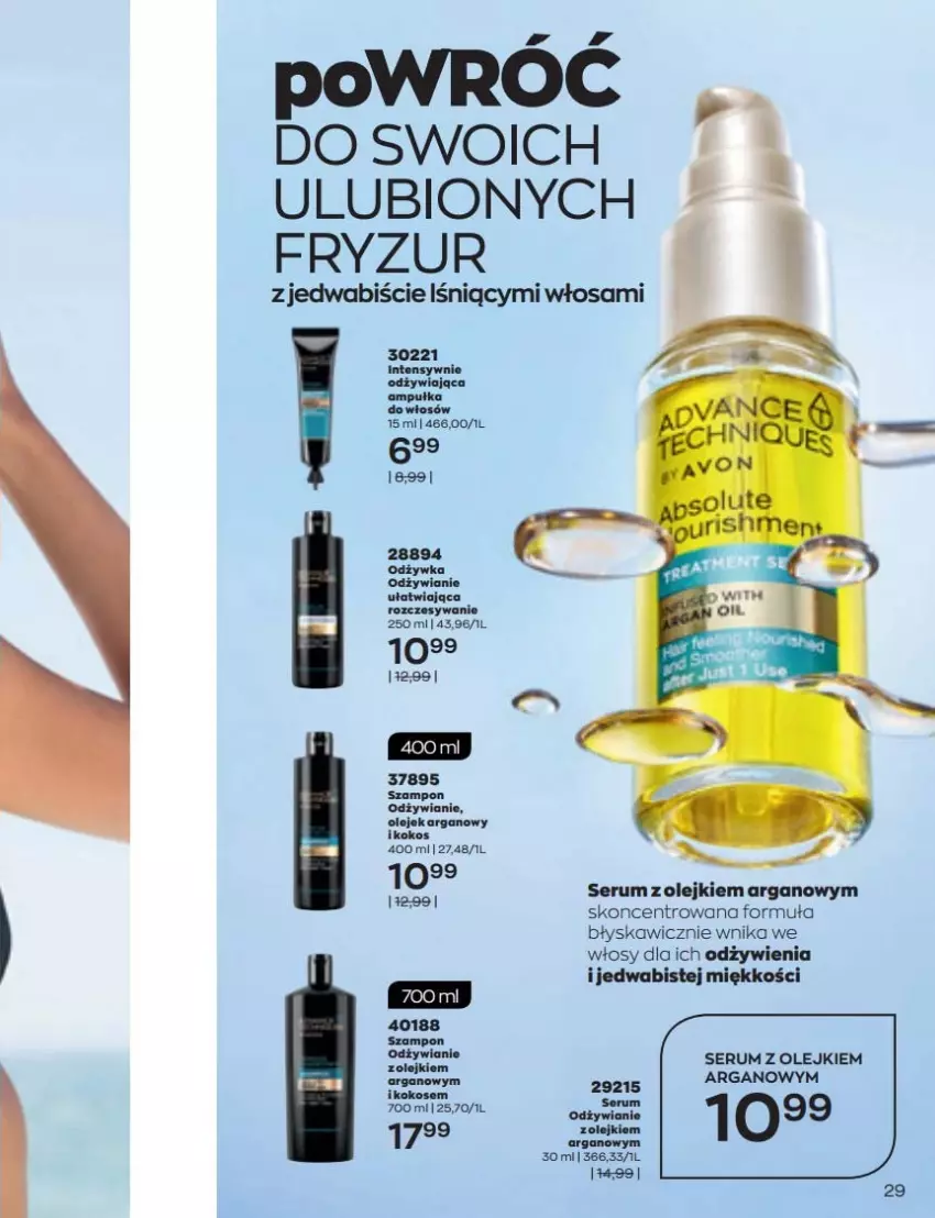 Gazetka promocyjna Avon - Katalog Avon 6/2022 kampania czerwiec - ważna 01.06 do 30.06.2022 - strona 29 - produkty: Kokos, Odżywka, Olej, Rum, Ser, Serum