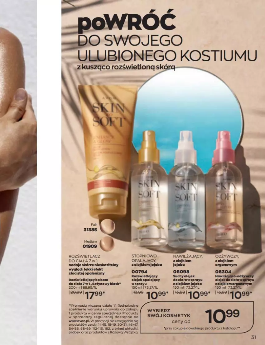 Gazetka promocyjna Avon - Katalog Avon 6/2022 kampania czerwiec - ważna 01.06 do 30.06.2022 - strona 31 - produkty: Olej, Rozświetlacz, Top