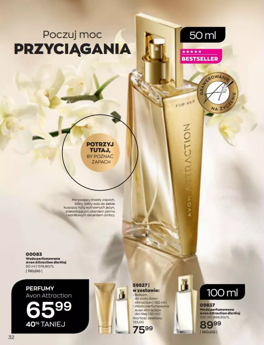 Gazetka promocyjna Avon - Katalog Avon 6/2022 kampania czerwiec - ważna 01.06 do 30.06.2022 - strona 32 - produkty: Balsam do ciała, Perfum, Por, Woda, Woda perfumowana