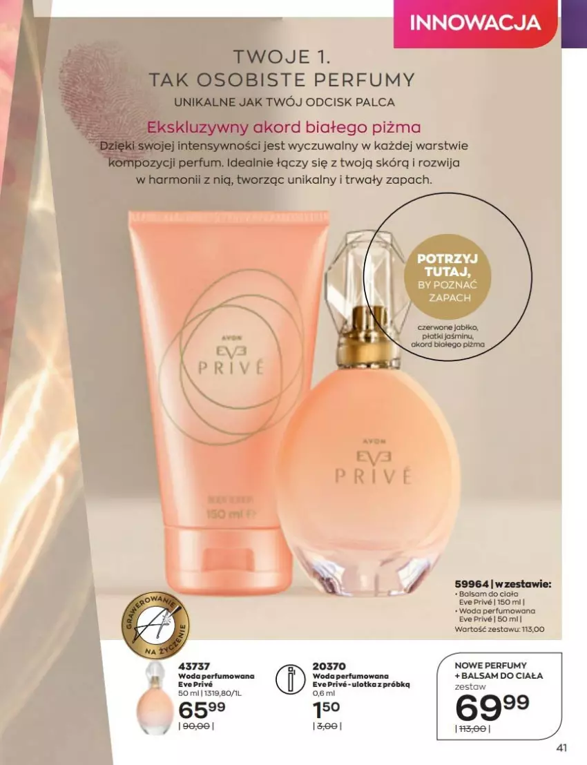 Gazetka promocyjna Avon - Katalog Avon 6/2022 kampania czerwiec - ważna 01.06 do 30.06.2022 - strona 41 - produkty: Balsam do ciała, Perfum, Woda, Woda perfumowana