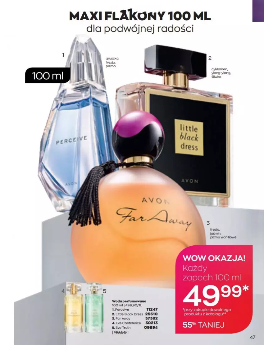 Gazetka promocyjna Avon - Katalog Avon 6/2022 kampania czerwiec - ważna 01.06 do 30.06.2022 - strona 47 - produkty: Cyklamen, Dres, Fa, Perfum, Woda, Woda perfumowana