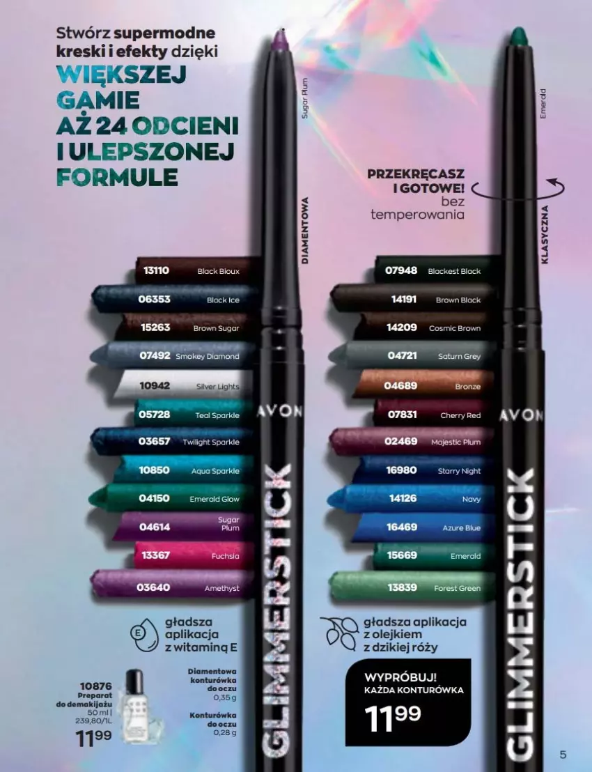 Gazetka promocyjna Avon - Katalog Avon 6/2022 kampania czerwiec - ważna 01.06 do 30.06.2022 - strona 5 - produkty: Lack, Makijaż, Mule, Olej, Sól