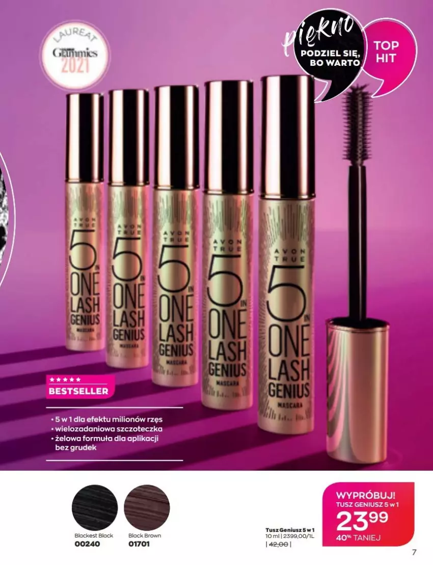 Gazetka promocyjna Avon - Katalog Avon 6/2022 kampania czerwiec - ważna 01.06 do 30.06.2022 - strona 7 - produkty: Danio, Lack, Lion, Szczoteczka, Tusz