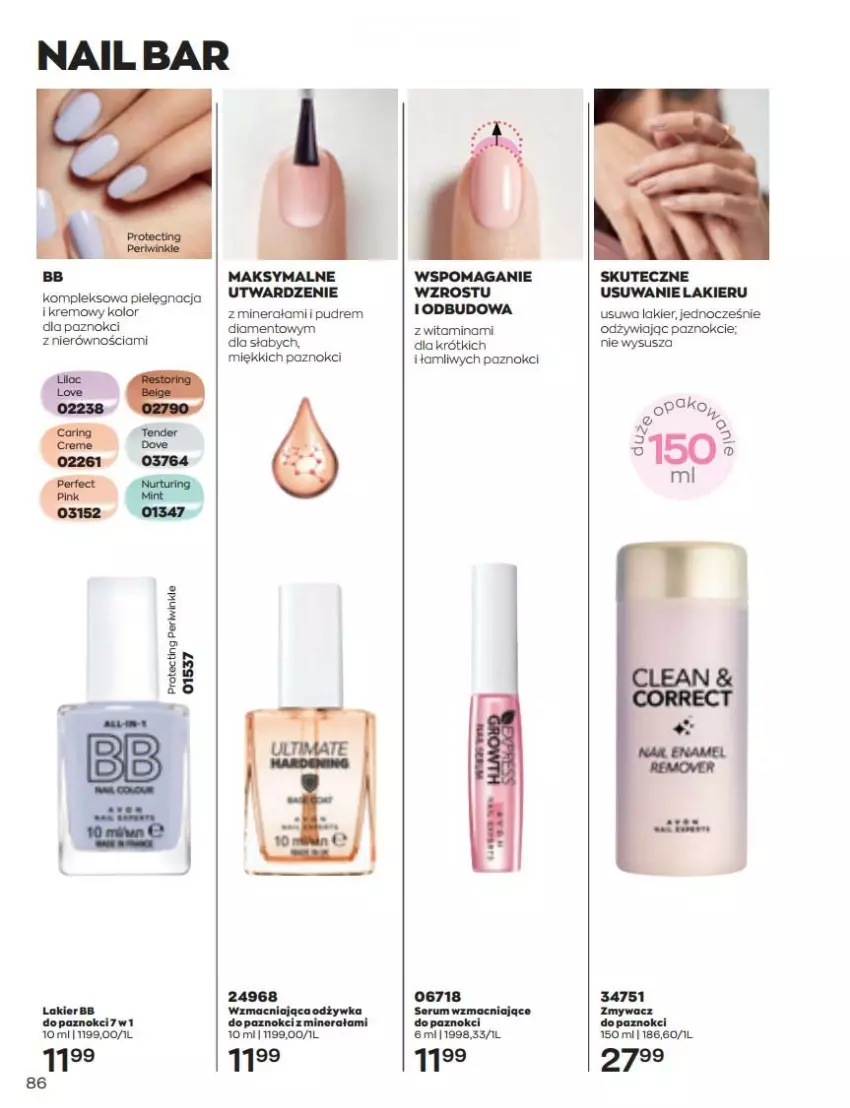 Gazetka promocyjna Avon - Katalog Avon 6/2022 kampania czerwiec - ważna 01.06 do 30.06.2022 - strona 86 - produkty: Lakier, Odżywka, Rum, Ser, Serum