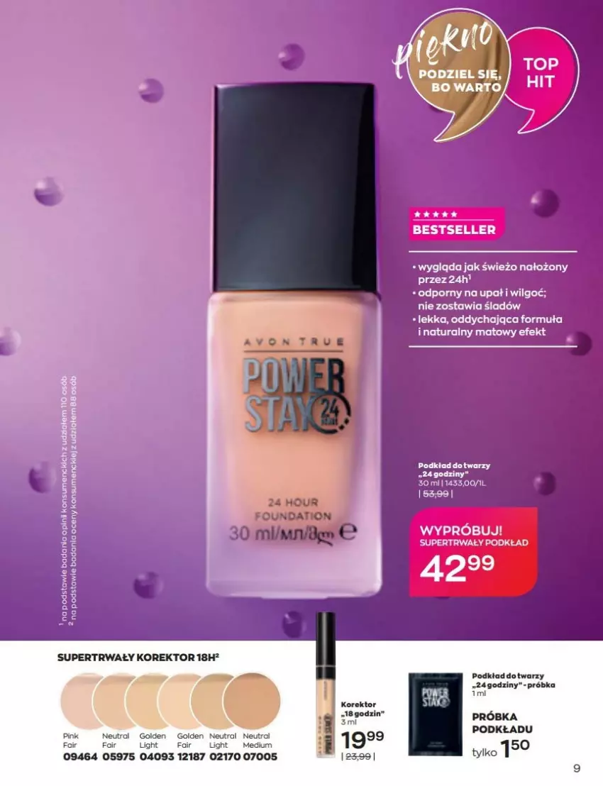 Gazetka promocyjna Avon - Katalog Avon 6/2022 kampania czerwiec - ważna 01.06 do 30.06.2022 - strona 9 - produkty: Fa, Foundation, LG, Podkład, Por