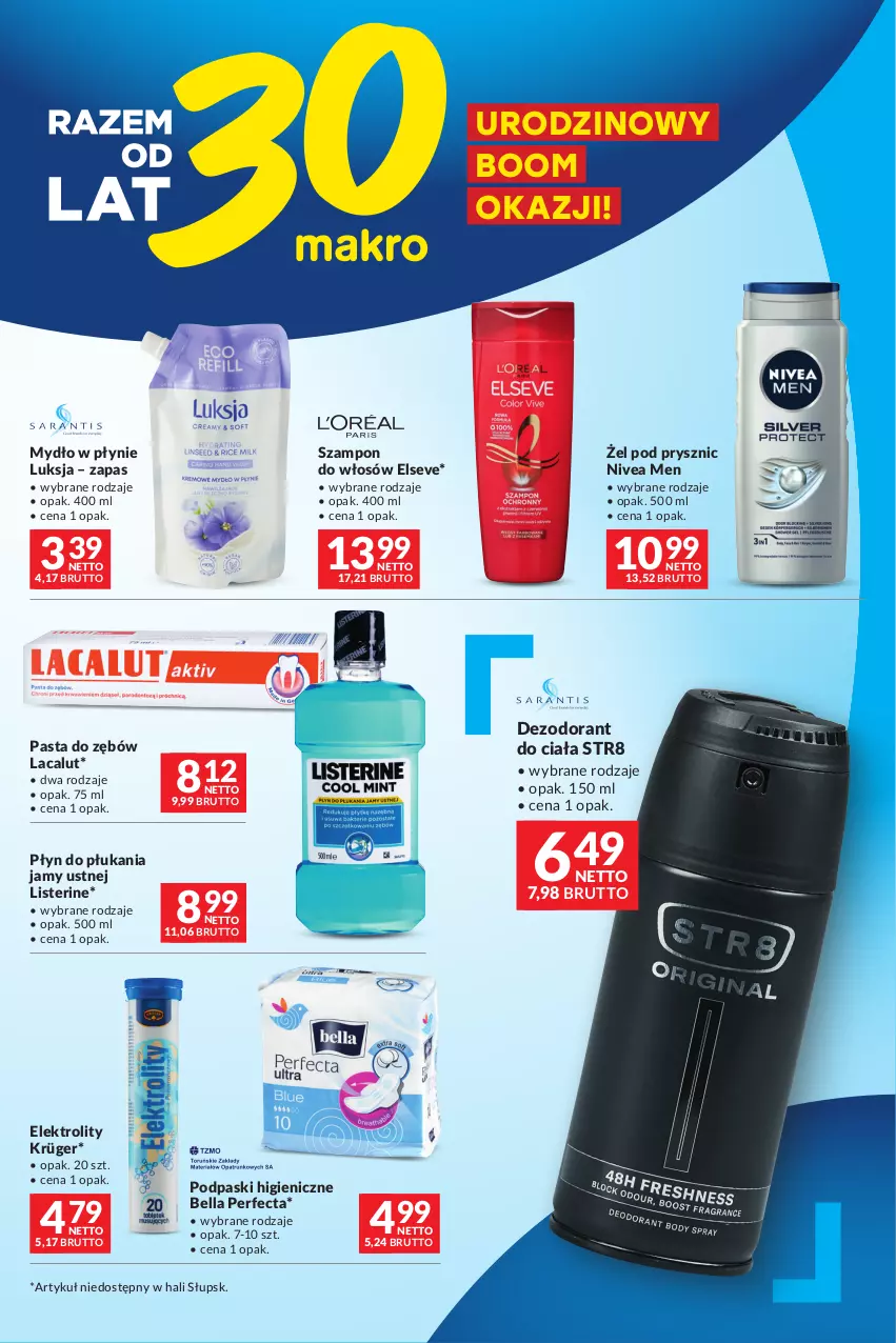 Gazetka promocyjna Makro - Oferta dla Twojego biznesu - ważna 20.02 do 04.03.2024 - strona 24 - produkty: Bell, Bella, Dezodorant, Elseve, Lacalut, Listerine, Luksja, Mydło, Mydło w płynie, Nivea, Nivea Men, Pasta do zębów, Perfecta, Płyn do płukania, Płyn do płukania jamy ustnej, Podpaski, Str8, Szampon