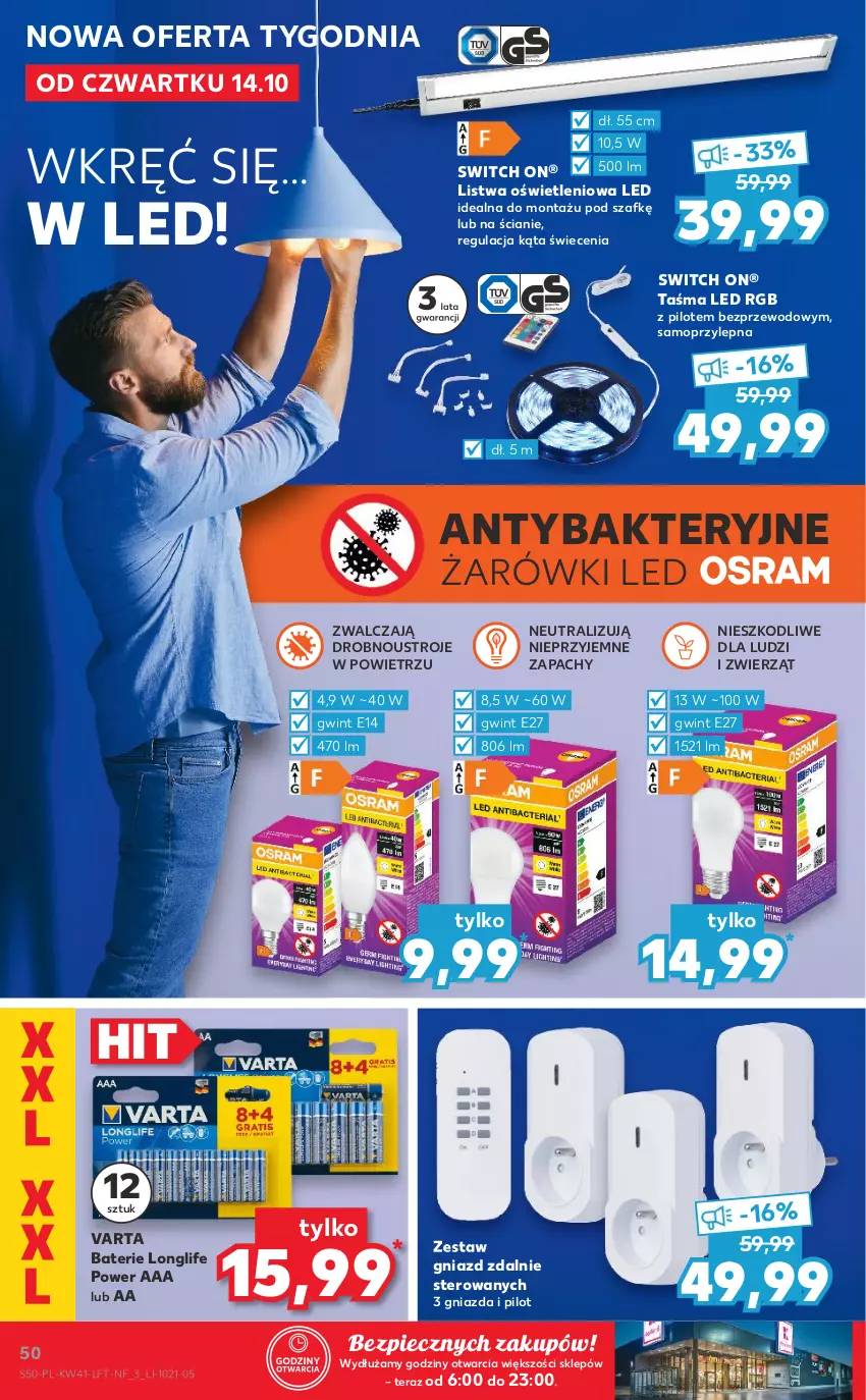 Gazetka promocyjna Kaufland - OFERTA TYGODNIA - ważna 14.10 do 20.10.2021 - strona 50 - produkty: Listwa, Listwa oświetleniowa, Mop, Piec, Tera, Varta