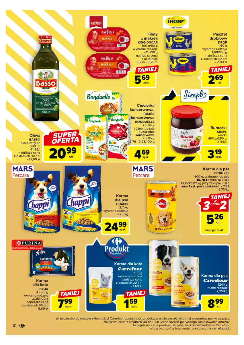 Gazetka promocyjna Carrefour - Gazetka Market - ważna 23.05 do 03.06.2023 - strona 10 - produkty: Bonduelle, Buraczki, Chappi, Cieciorka, Fa, Fasola, Felix, Gala, Gin, Kosz, Kukurydza, LG, Mars, Orka, Pasztet, Pedigree, Ser