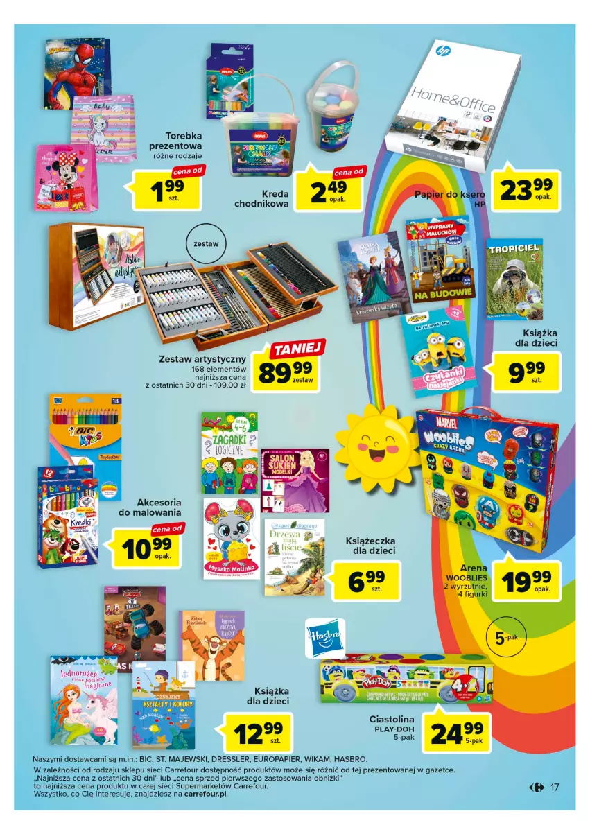 Gazetka promocyjna Carrefour - Gazetka Market - ważna 23.05 do 03.06.2023 - strona 17 - produkty: BIC, Chodnik, Dres, Dzieci, Hasbro, Książka, Papier, Play-Doh, Torebka