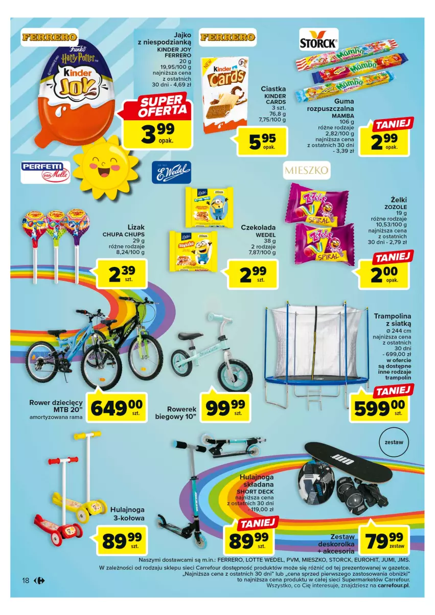 Gazetka promocyjna Carrefour - Gazetka Market - ważna 23.05 do 03.06.2023 - strona 18 - produkty: Chupa Chups, Ciastka, Czekolada, Dzieci, Ferrero, Kinder, Rama, Rower, Rowerek