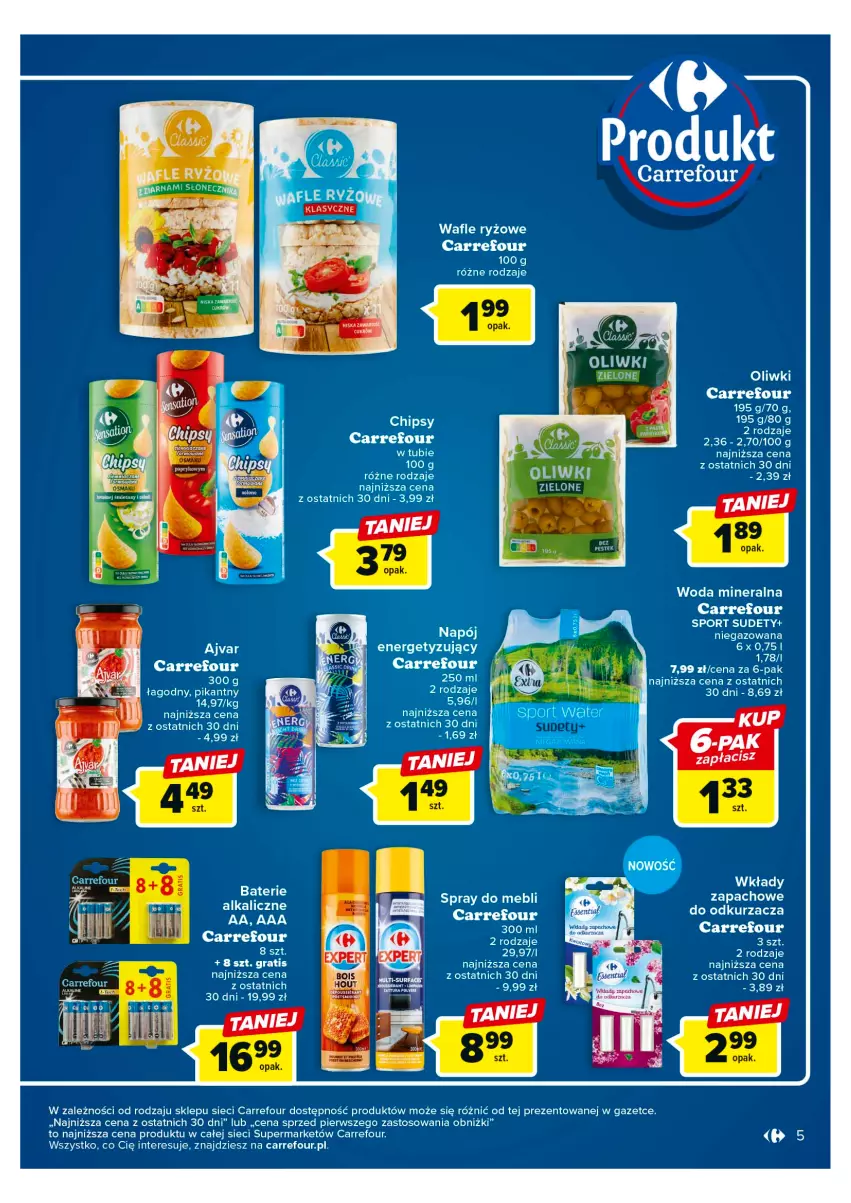 Gazetka promocyjna Carrefour - Gazetka Market - ważna 23.05 do 03.06.2023 - strona 5 - produkty: Chipsy, Gra, Odkurzacz, Oliwki, Por, Ryż, Sport, Wafle, Woda, Woda mineralna