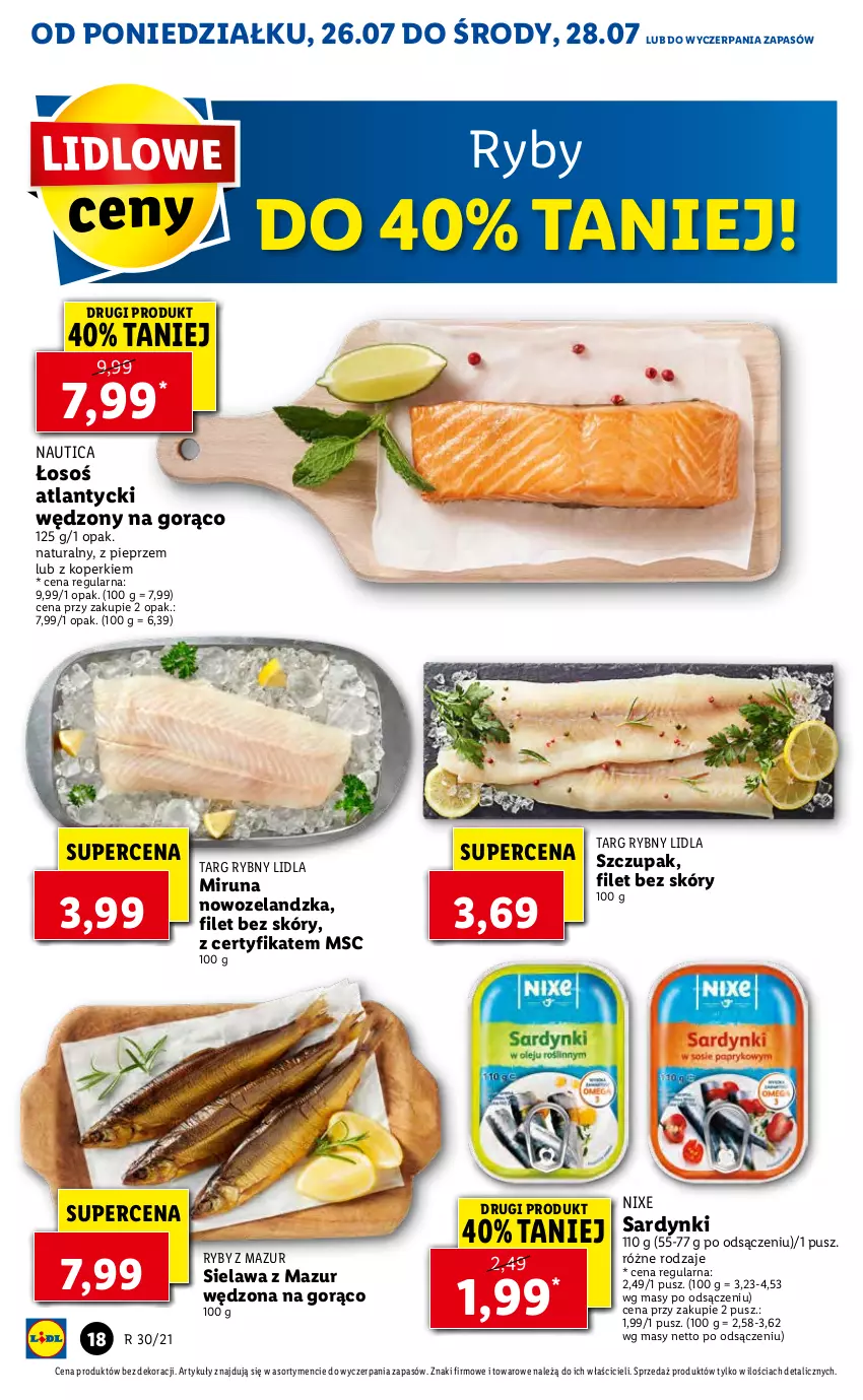 Gazetka promocyjna Lidl - GAZETKA - ważna 26.07 do 28.07.2021 - strona 18 - produkty: Miruna, Pieprz, Sardynki, Zupa