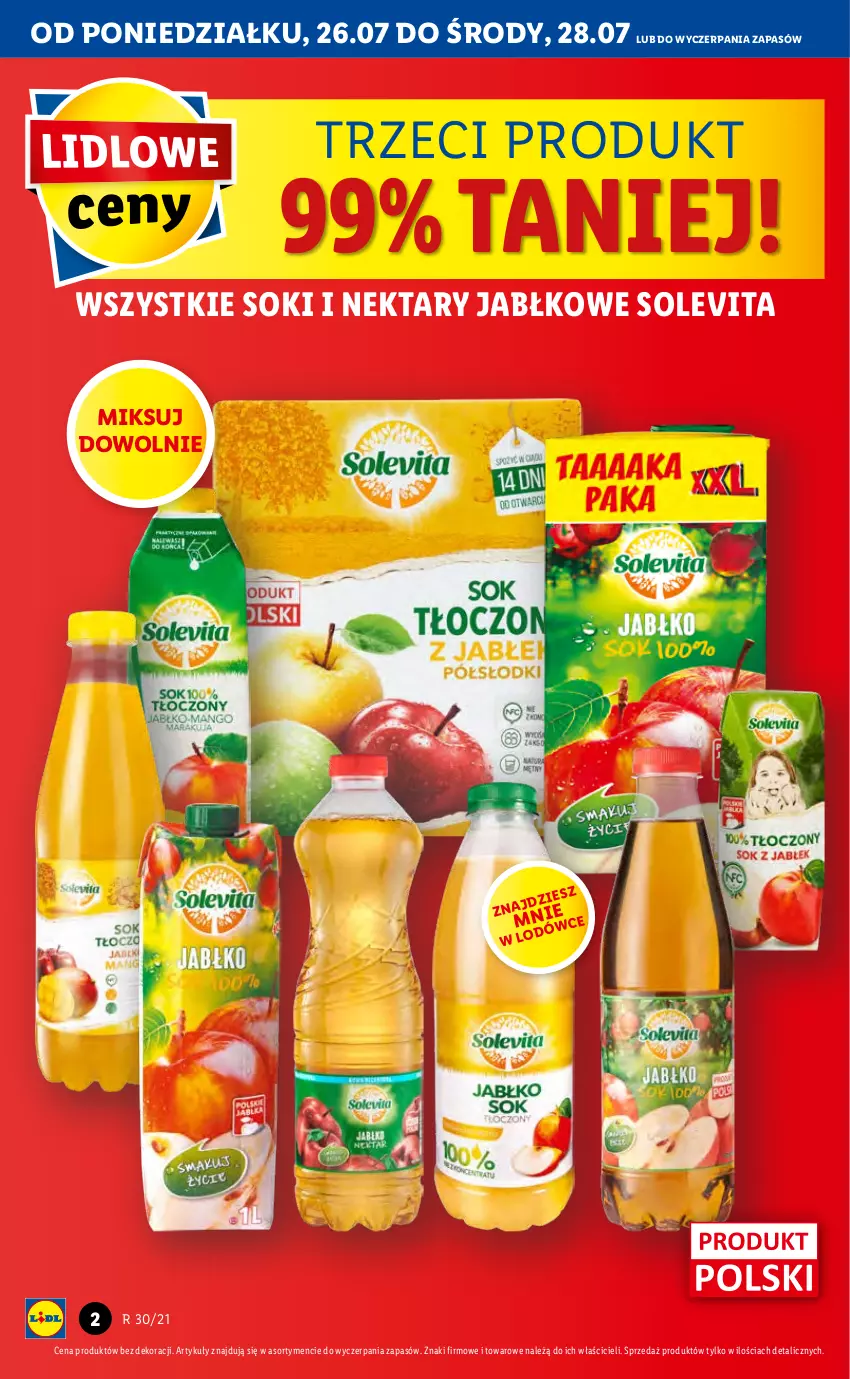 Gazetka promocyjna Lidl - GAZETKA - ważna 26.07 do 28.07.2021 - strona 2 - produkty: Nektar, Sok