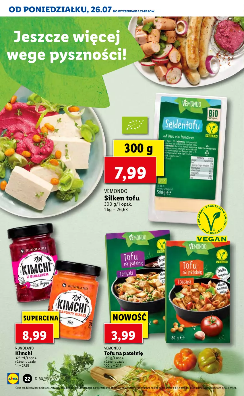 Gazetka promocyjna Lidl - GAZETKA - ważna 26.07 do 28.07.2021 - strona 22 - produkty: Runoland, Tofu