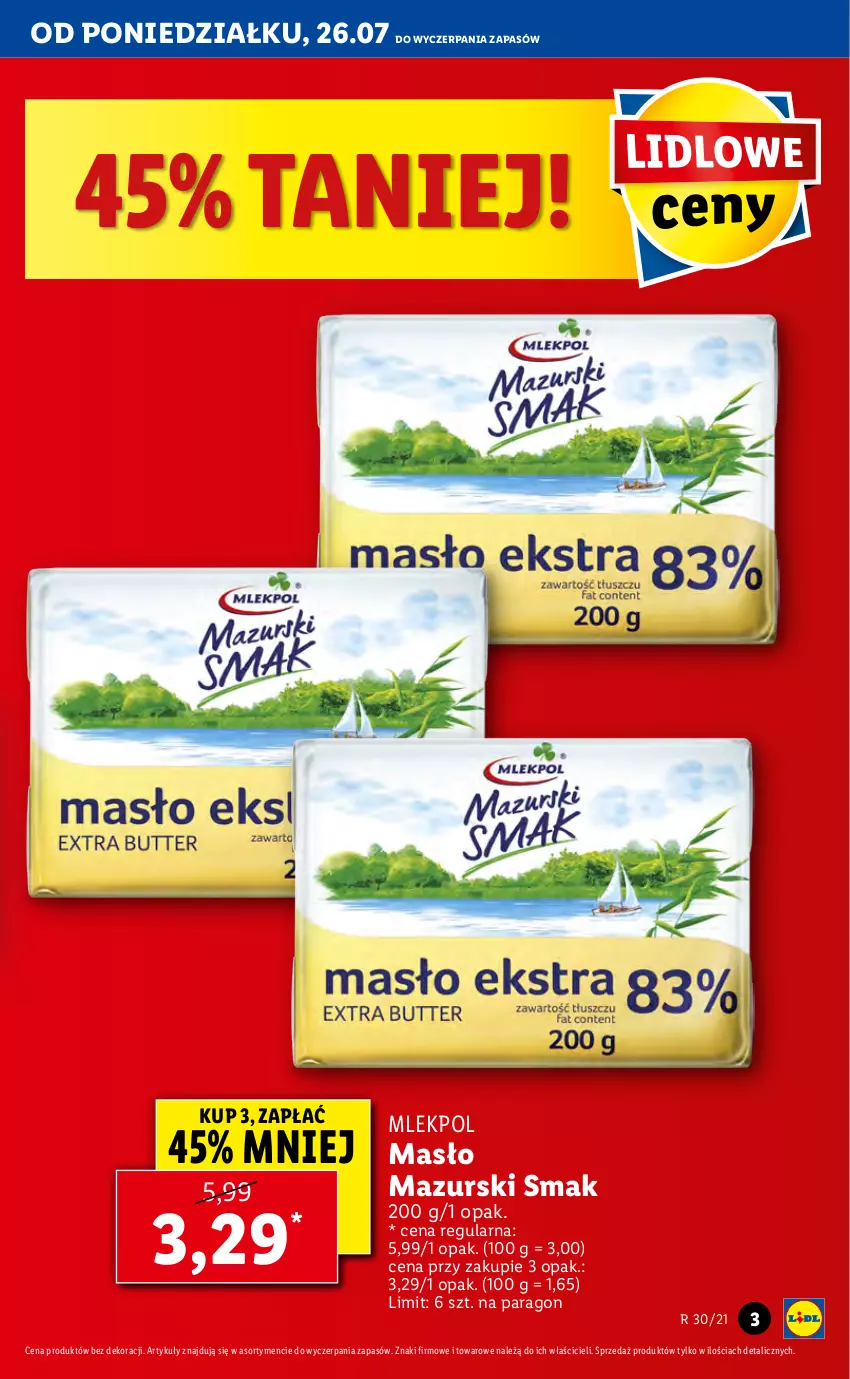 Gazetka promocyjna Lidl - GAZETKA - ważna 26.07 do 28.07.2021 - strona 3 - produkty: Masło