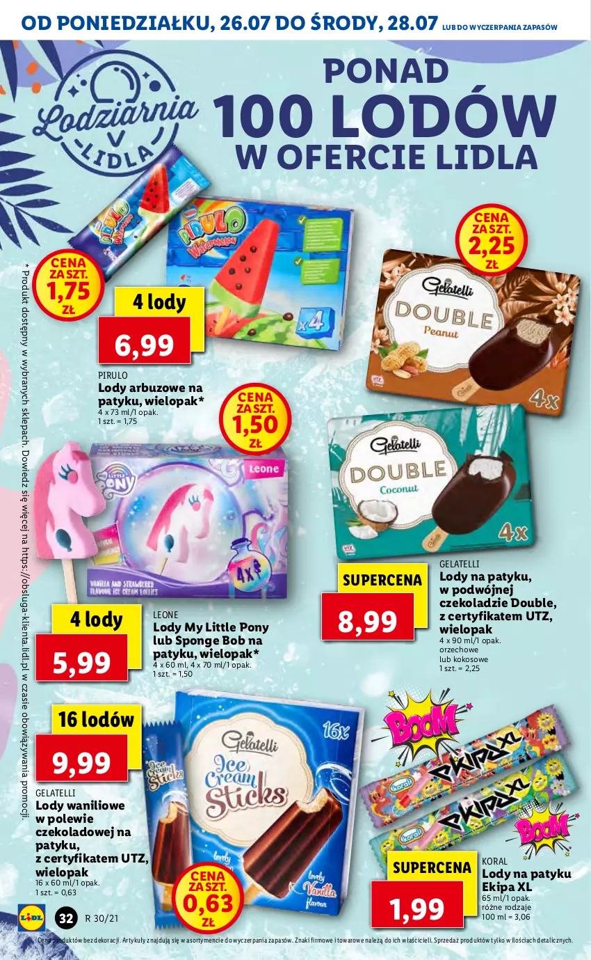 Gazetka promocyjna Lidl - GAZETKA - ważna 26.07 do 28.07.2021 - strona 32 - produkty: Arbuz, Kokos, Leon, Lody, My Little Pony