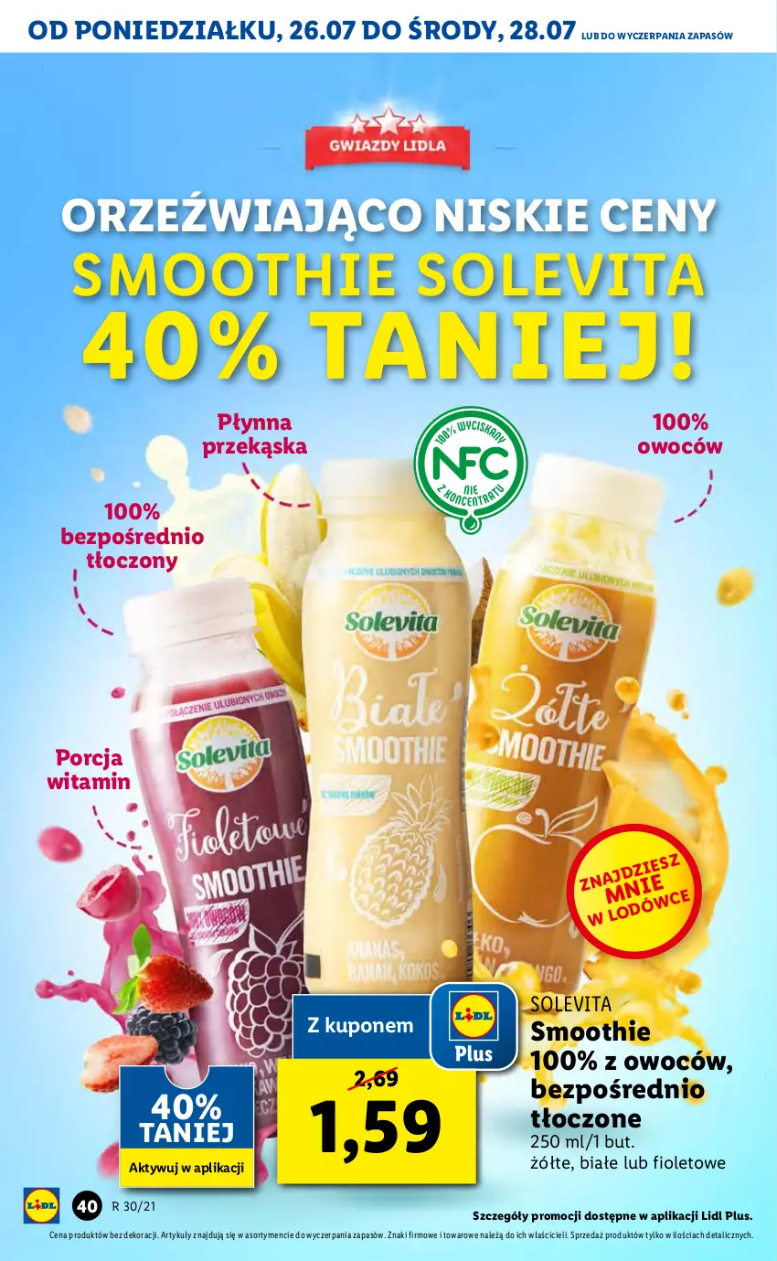 Gazetka promocyjna Lidl - GAZETKA - ważna 26.07 do 28.07.2021 - strona 40 - produkty: Por, Smoothie, Vita C