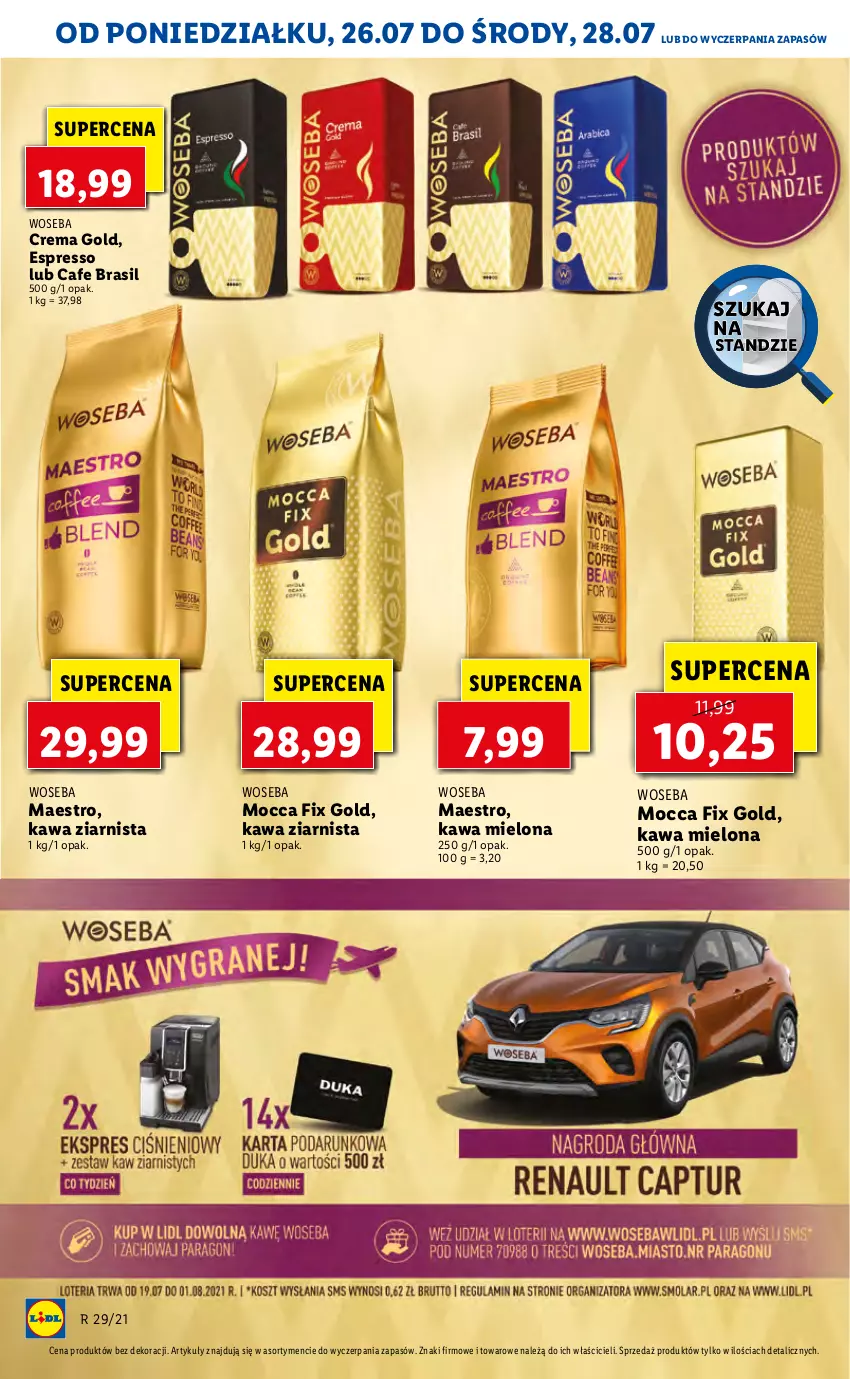 Gazetka promocyjna Lidl - GAZETKA - ważna 26.07 do 28.07.2021 - strona 56 - produkty: Kawa, Kawa mielona, Kawa ziarnista, Mocca Fix Gold, Woseba