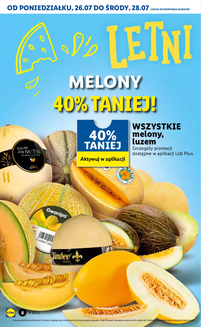 Gazetka promocyjna Lidl - GAZETKA - ważna 26.07 do 28.07.2021 - strona 8 - produkty: Melon