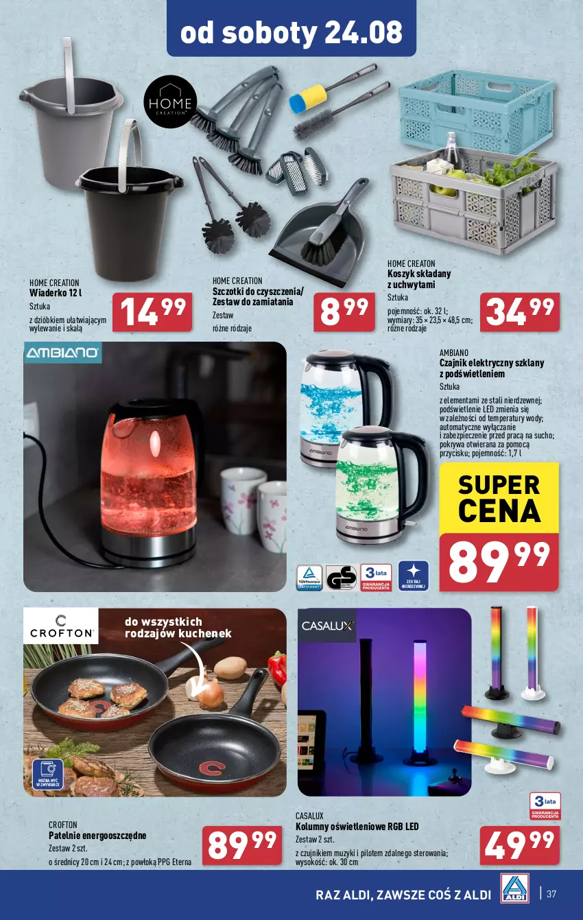 Gazetka promocyjna Aldi - Pełna oferta - ważna 19.08 do 25.08.2024 - strona 37 - produkty: Czajnik, Czajnik elektryczny, Kosz, Piec, Pokrywa, Sok