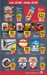 Gazetka promocyjna Aldi - Pełna oferta - Gazetka - ważna od 25.08 do 25.08.2024 - strona 21 - produkty: Mozzarella, Kurczak, Krakus, Ser, Mus, Jogurt owocowy, Brie, Jogurt, Tusz, Kiełbaski białe, Burger, Morliny, Wołowina, POLMLEK, Kiełbasa, Kokos