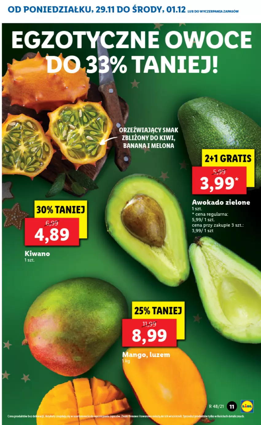 Gazetka promocyjna Lidl - GAZETKA - ważna 29.11 do 01.12.2021 - strona 11 - produkty: Kiwi, Mango, Panda