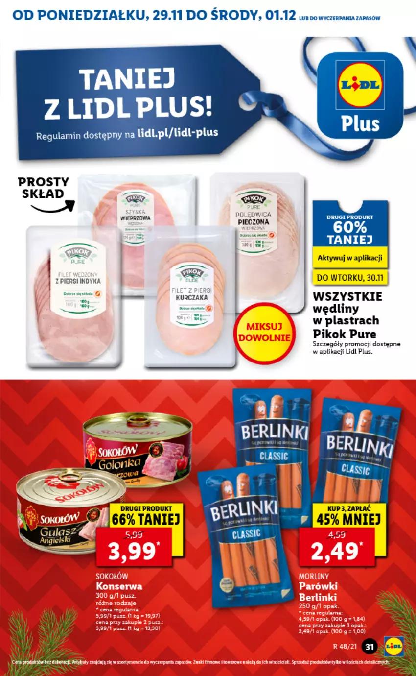 Gazetka promocyjna Lidl - GAZETKA - ważna 29.11 do 01.12.2021 - strona 31 - produkty: Kurczak, Piec, PIKOK, Polędwica, Pur