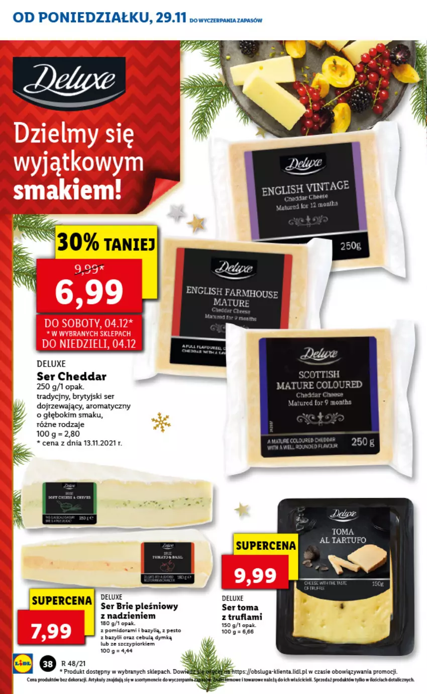 Gazetka promocyjna Lidl - GAZETKA - ważna 29.11 do 01.12.2021 - strona 38 - produkty: Bazyl, Brie, Cheddar, Fa, Pesto, Ser