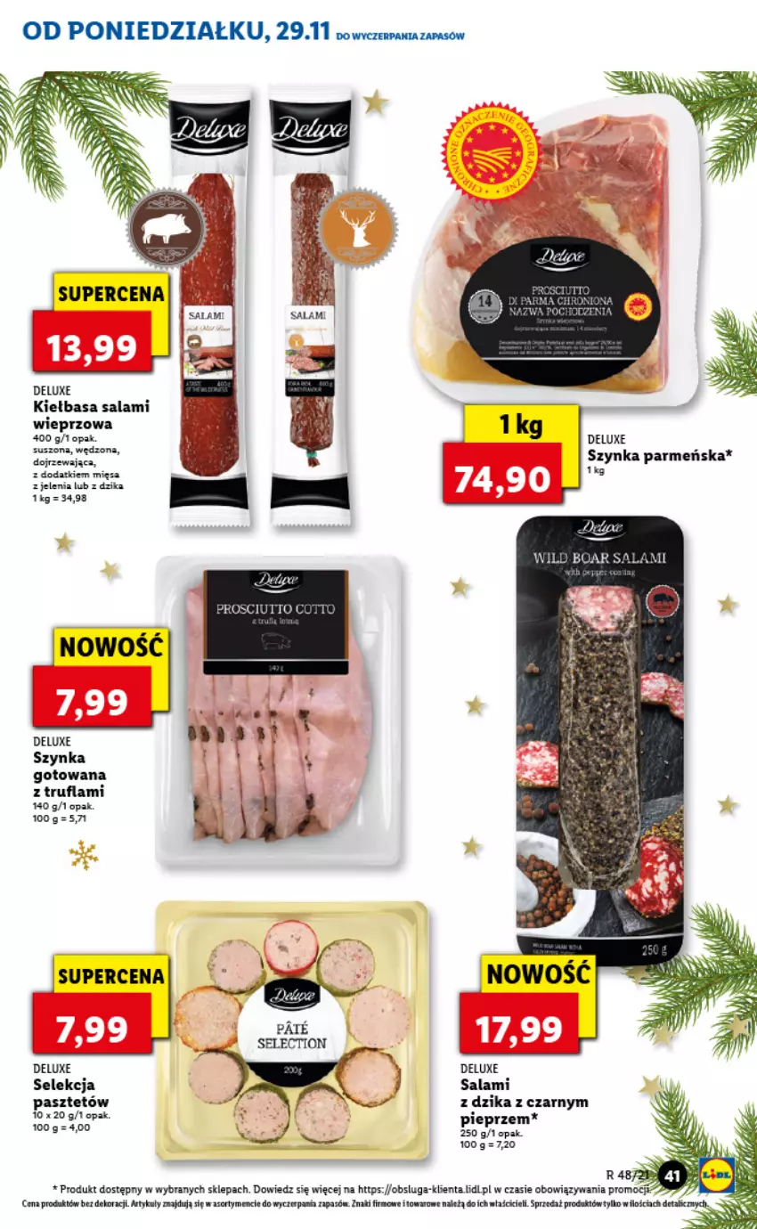 Gazetka promocyjna Lidl - GAZETKA - ważna 29.11 do 01.12.2021 - strona 41 - produkty: Kiełbasa, Pasztet, Pieprz, Salami, Szynka