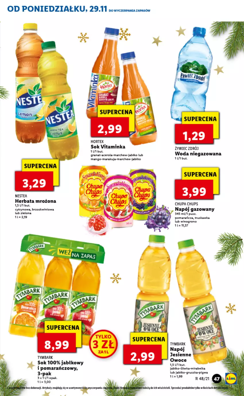 Gazetka promocyjna Lidl - GAZETKA - ważna 29.11 do 01.12.2021 - strona 47 - produkty: Acer, Chupa Chups, Fa, Gra, Granat, Inka, Jabłka, Napój, Napój gazowany, Owoce, Tymbark, Wino, Winogrona, Woda, Woda niegazowana