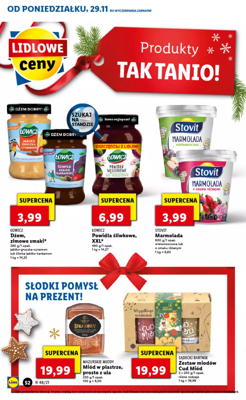 Gazetka promocyjna Lidl - GAZETKA - ważna 29.11 do 01.12.2021 - strona 52 - produkty: Cień, Dżem, Marmolada, Miód, Mola