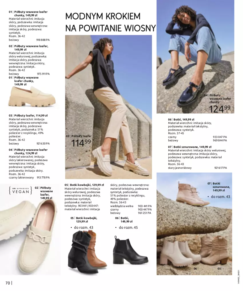 Gazetka promocyjna Bonprix - DŻINSOWE TRENDY - ważna 05.02 do 05.05.2024 - strona 72 - produkty: Botki, Buty, Lakier, Półbuty, Wełna