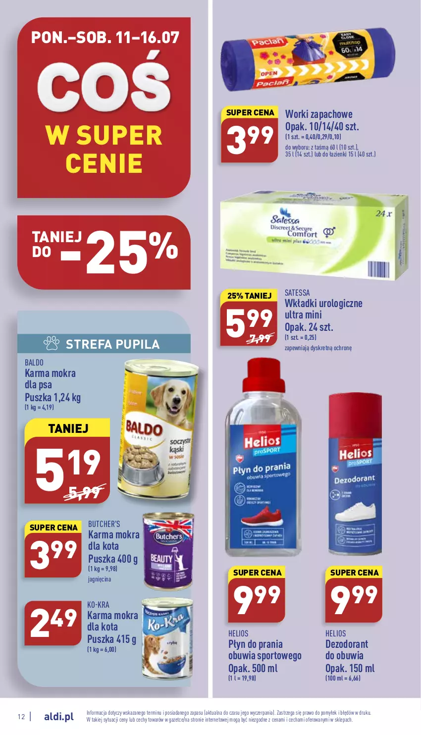 Gazetka promocyjna Aldi - Katalog spożywczy - ważna 11.07 do 16.07.2022 - strona 12 - produkty: Butcher's, Dezodorant, Fa, Helio, Kret, Płyn do prania, Por, Sport, Wkładki, Wkładki urologiczne