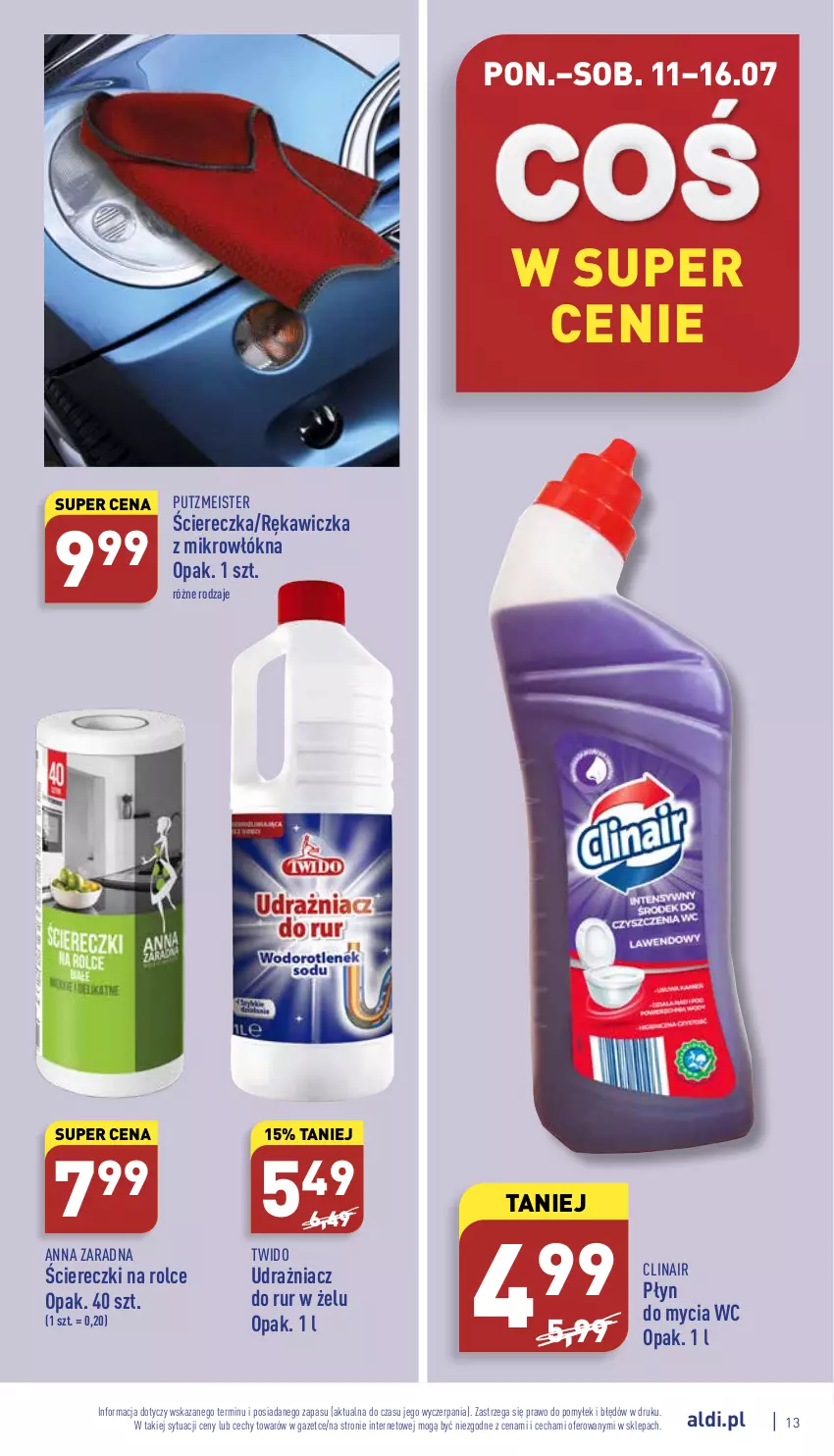 Gazetka promocyjna Aldi - Katalog spożywczy - ważna 11.07 do 16.07.2022 - strona 13 - produkty: Clin, Płyn do mycia, Putzmeister