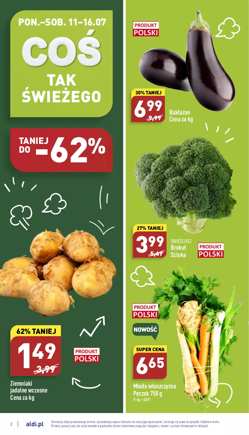 Gazetka promocyjna Aldi - Katalog spożywczy - ważna 11.07 do 16.07.2022 - strona 2 - produkty: Włoszczyzna pęczek, Ziemniaki