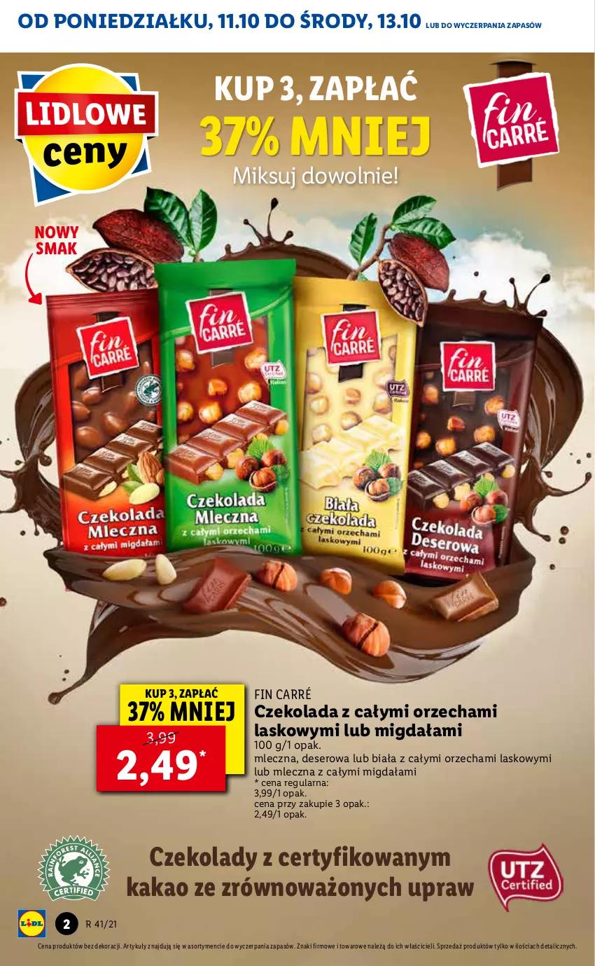 Gazetka promocyjna Lidl - GAZETKA - ważna 11.10 do 13.10.2021 - strona 2 - produkty: Czekolada, Deser, Kakao, Ser