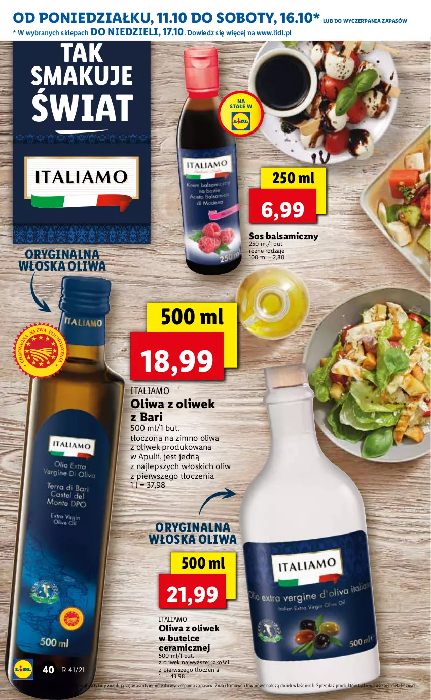 Gazetka promocyjna Lidl - GAZETKA - ważna 11.10 do 13.10.2021 - strona 40 - produkty: Gin, Oliwa z oliwek, Sos