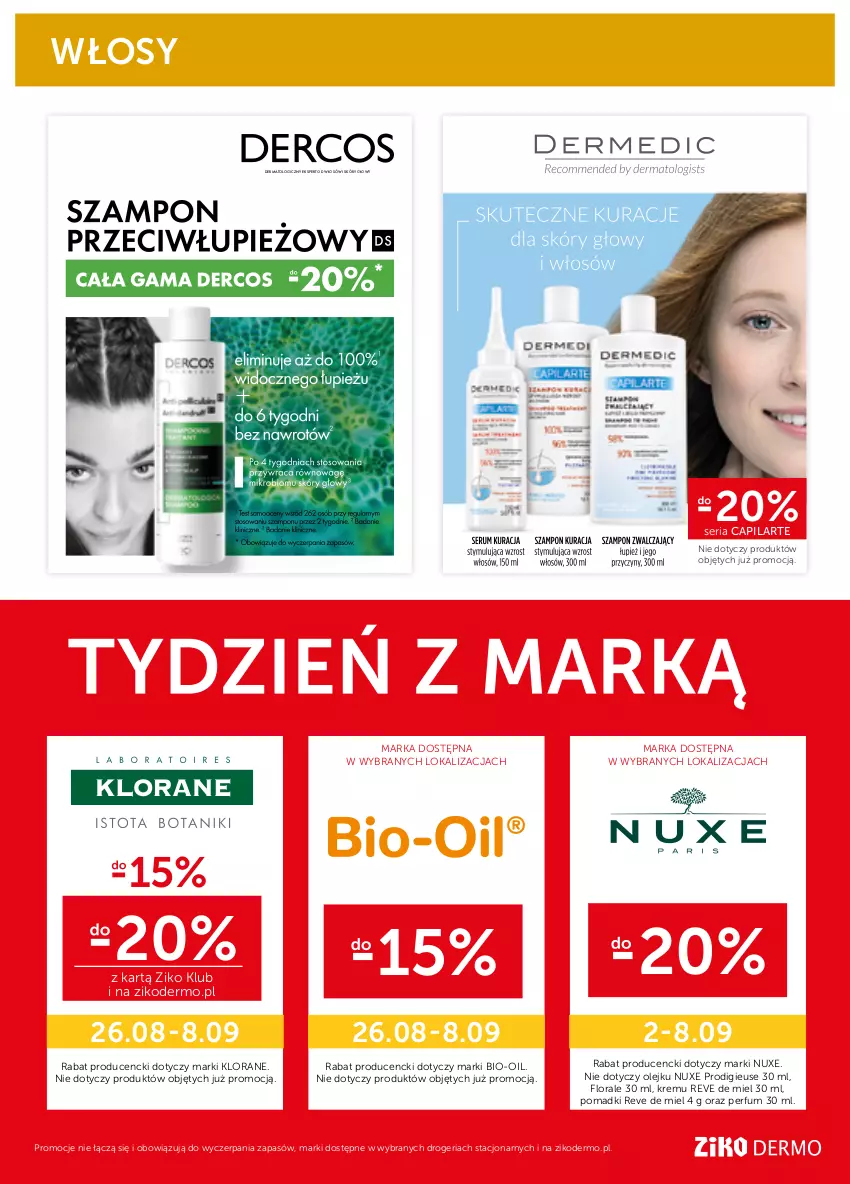 Gazetka promocyjna Ziko - 26 - ważna 26.08 do 08.09.2021 - strona 16 - produkty: Bio-Oil, Capilarte, Flora, Klorane, Nuxe, Olej, Perfum, Ser