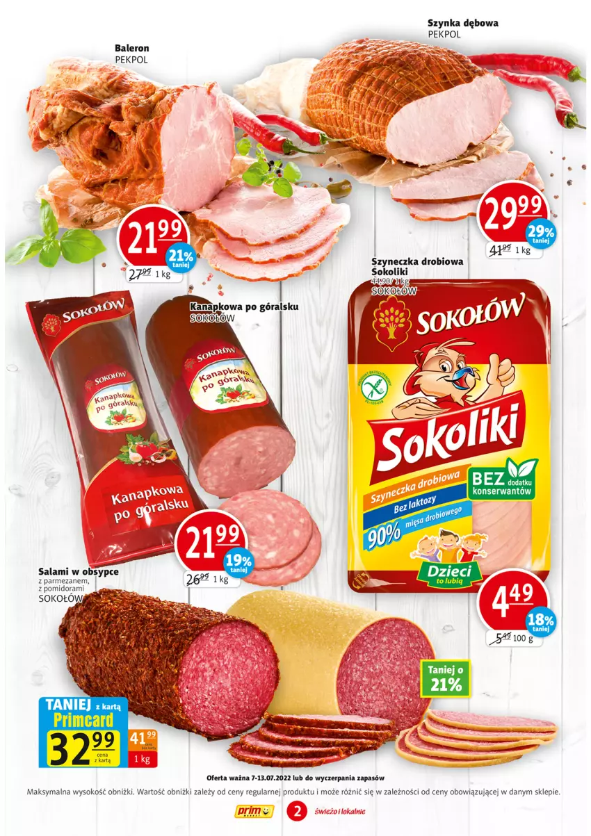 Gazetka promocyjna Prim Market - ważna 07.07 do 13.07.2022 - strona 2 - produkty: Parmezan, Pekpol, Sok, Szynka