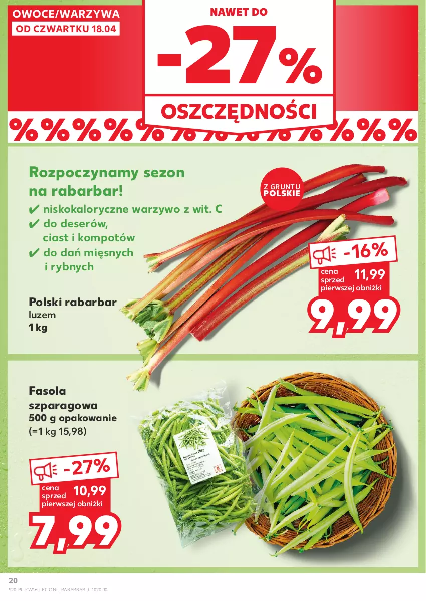 Gazetka promocyjna Kaufland - Gazetka tygodnia - ważna 18.04 do 24.04.2024 - strona 20 - produkty: Deser, Fa, Fasola, Fasola szparagowa, Grunt, Owoce, Ser, Warzywa