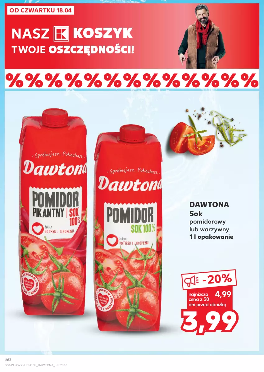 Gazetka promocyjna Kaufland - Gazetka tygodnia - ważna 18.04 do 24.04.2024 - strona 50 - produkty: Dawtona, Kosz, Sok, Sok pomidorowy